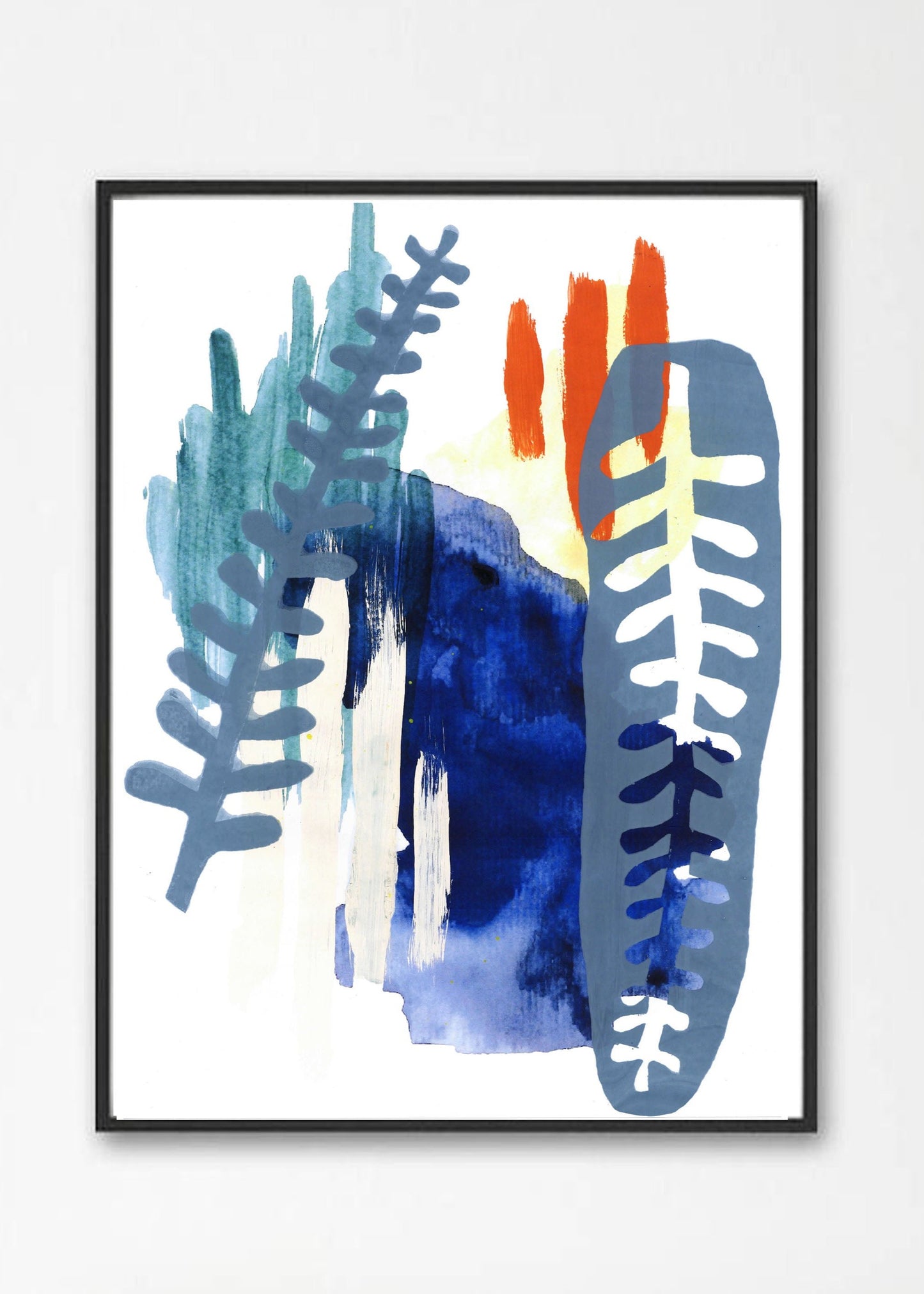 Limited Edition Abstract Botanical Print Navy