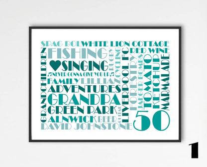 Personalised Custom Word Collage Made To Order