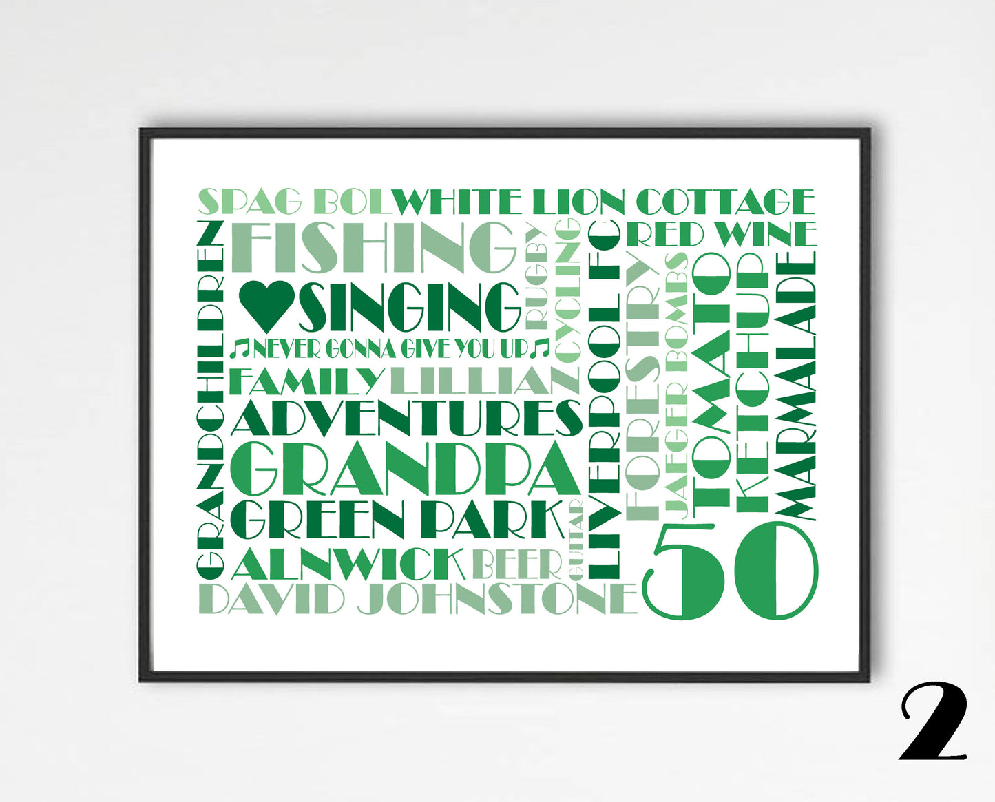 Personalised Custom Word Collage Made To Order