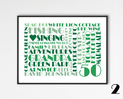 Personalised Custom Word Collage Made To Order