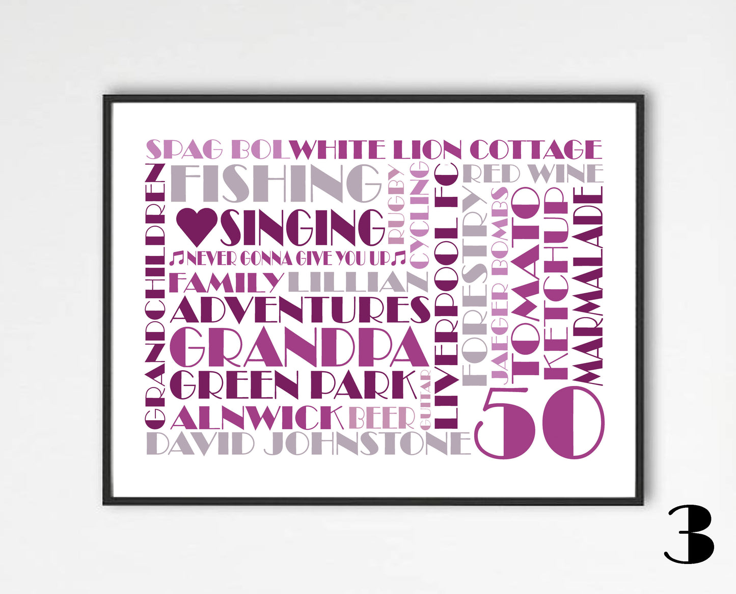 Personalised Custom Word Collage Made To Order