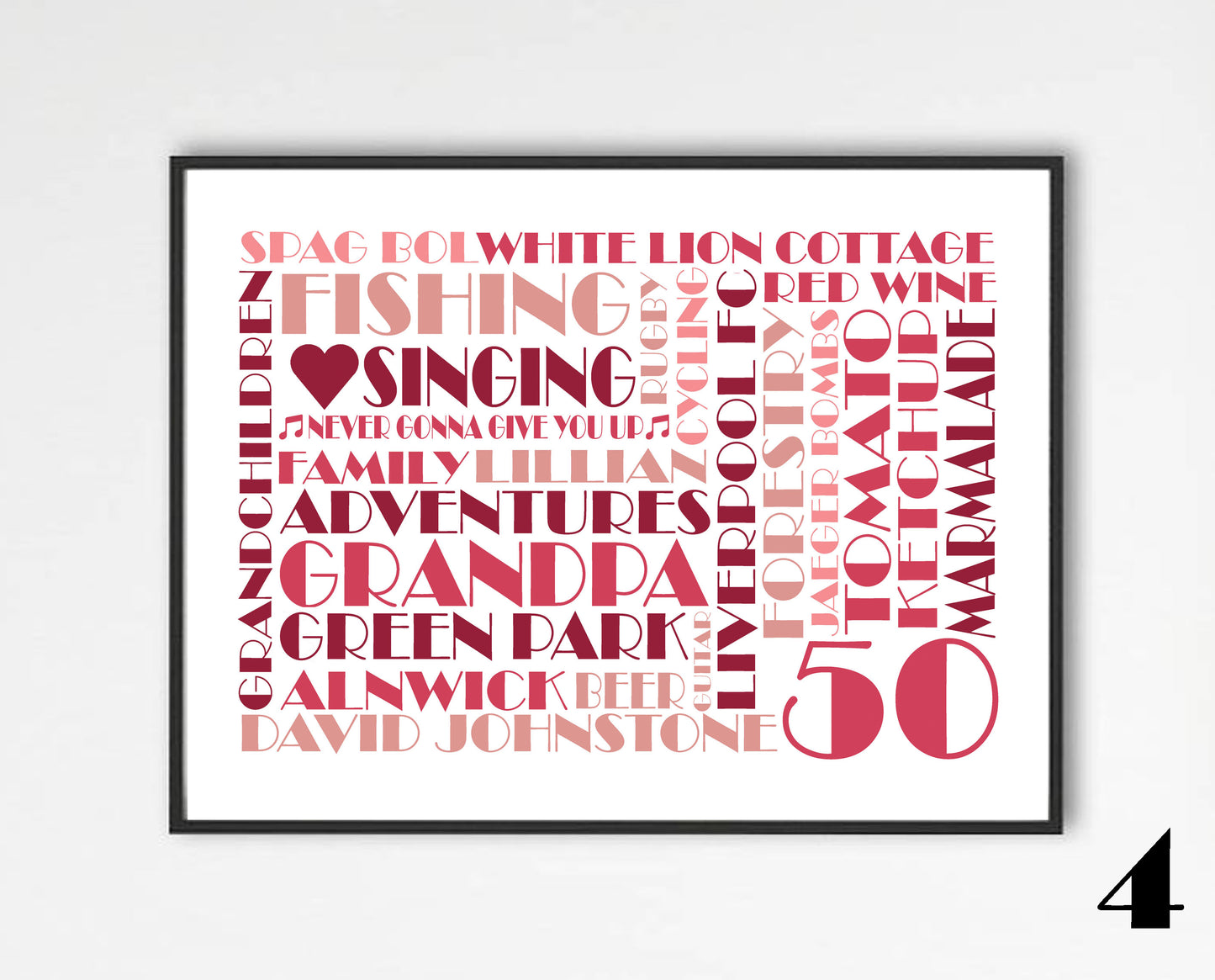 Personalised Custom Word Collage Made To Order