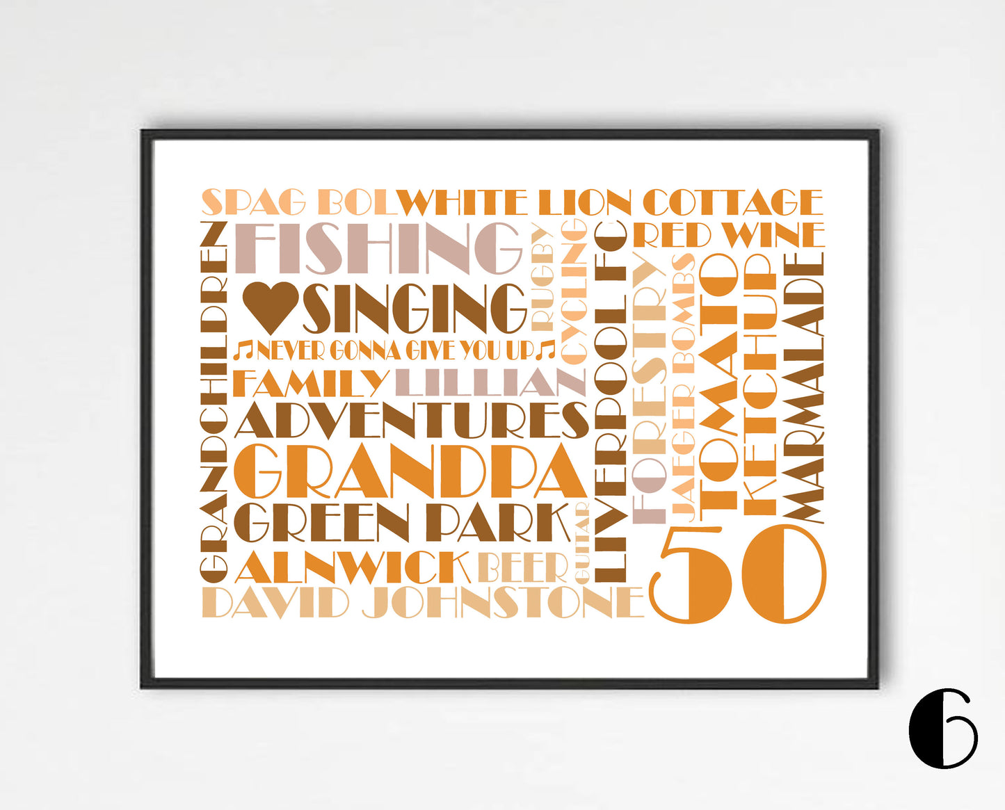 Personalised Custom Word Collage Made To Order