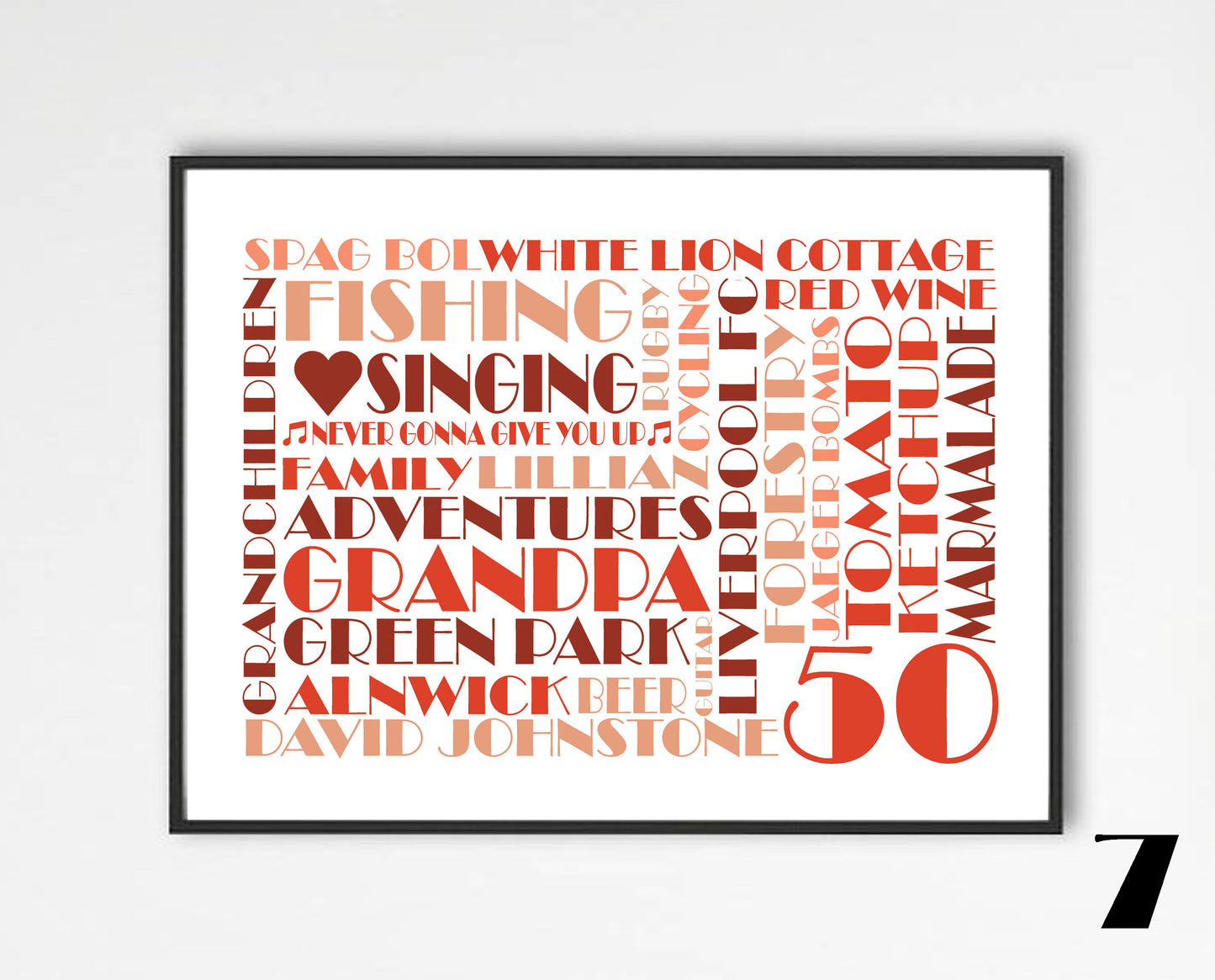 Personalised Custom Word Collage Made To Order
