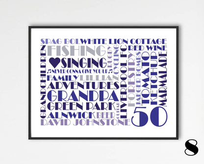 Personalised Custom Word Collage Made To Order
