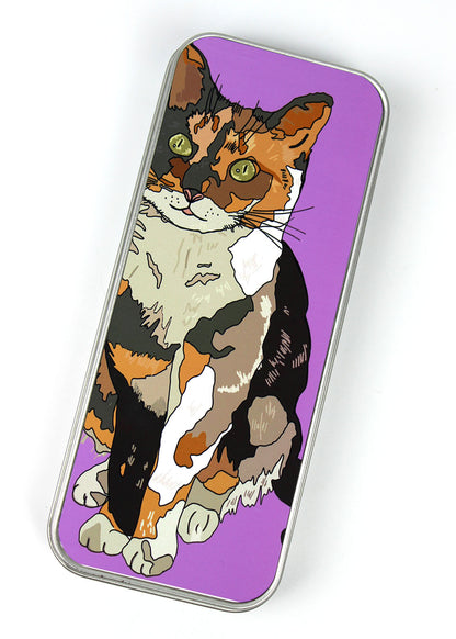 Cat Pencil Case Metal Tin