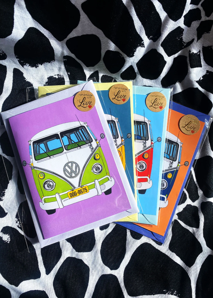 Mini Hippy Van A6 card