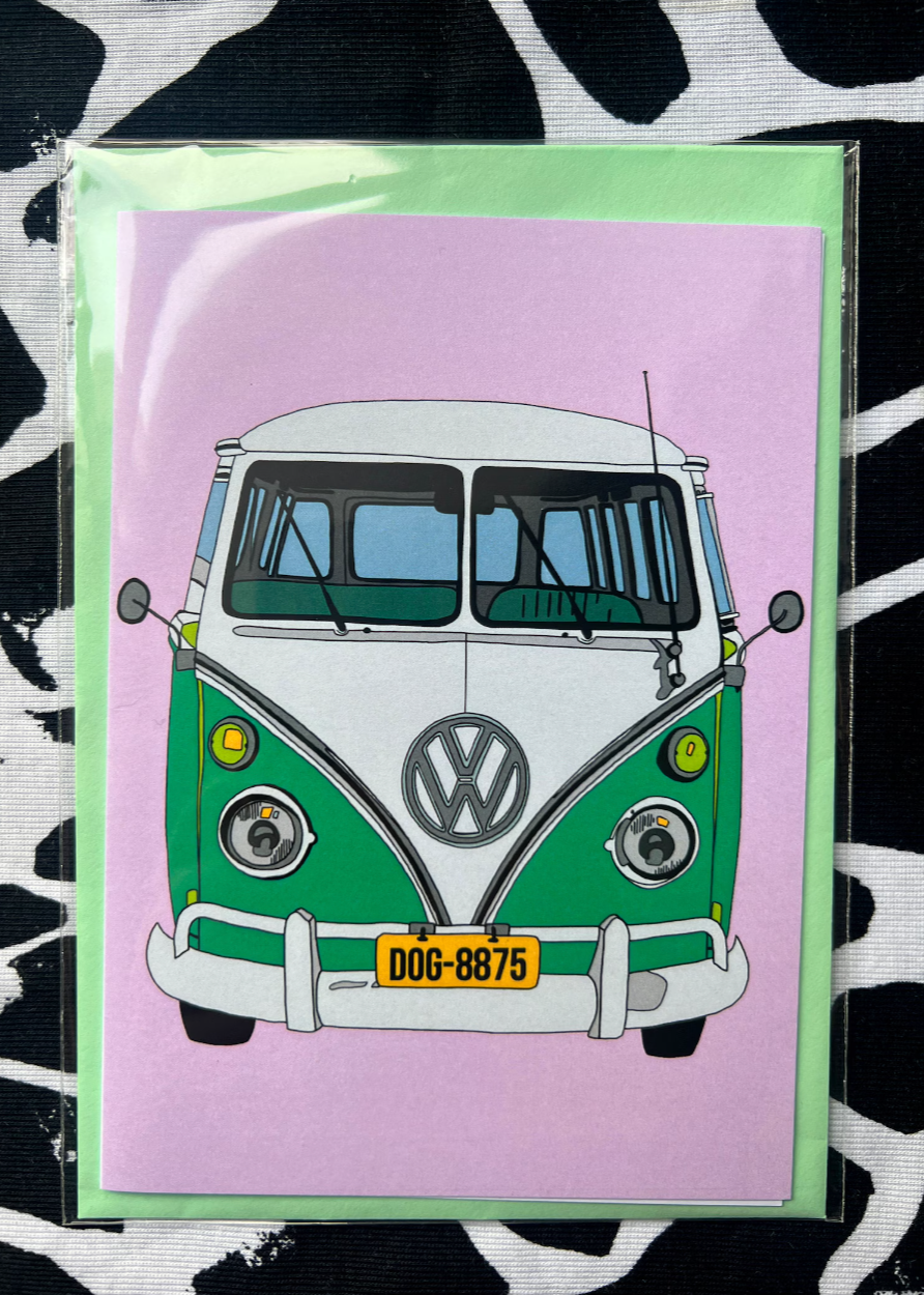 Mini Hippy Van A6 card