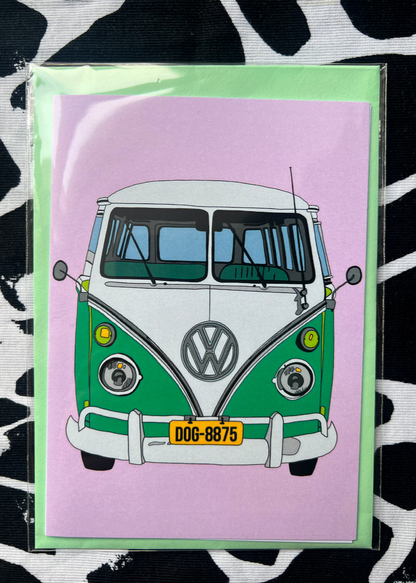 Mini Hippy Van A6 card