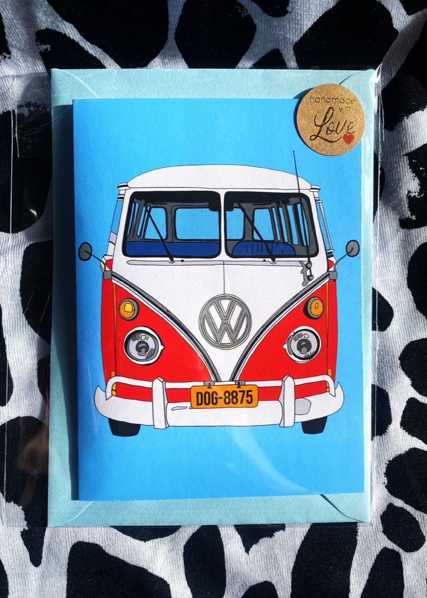 Mini Hippy Van A6 card