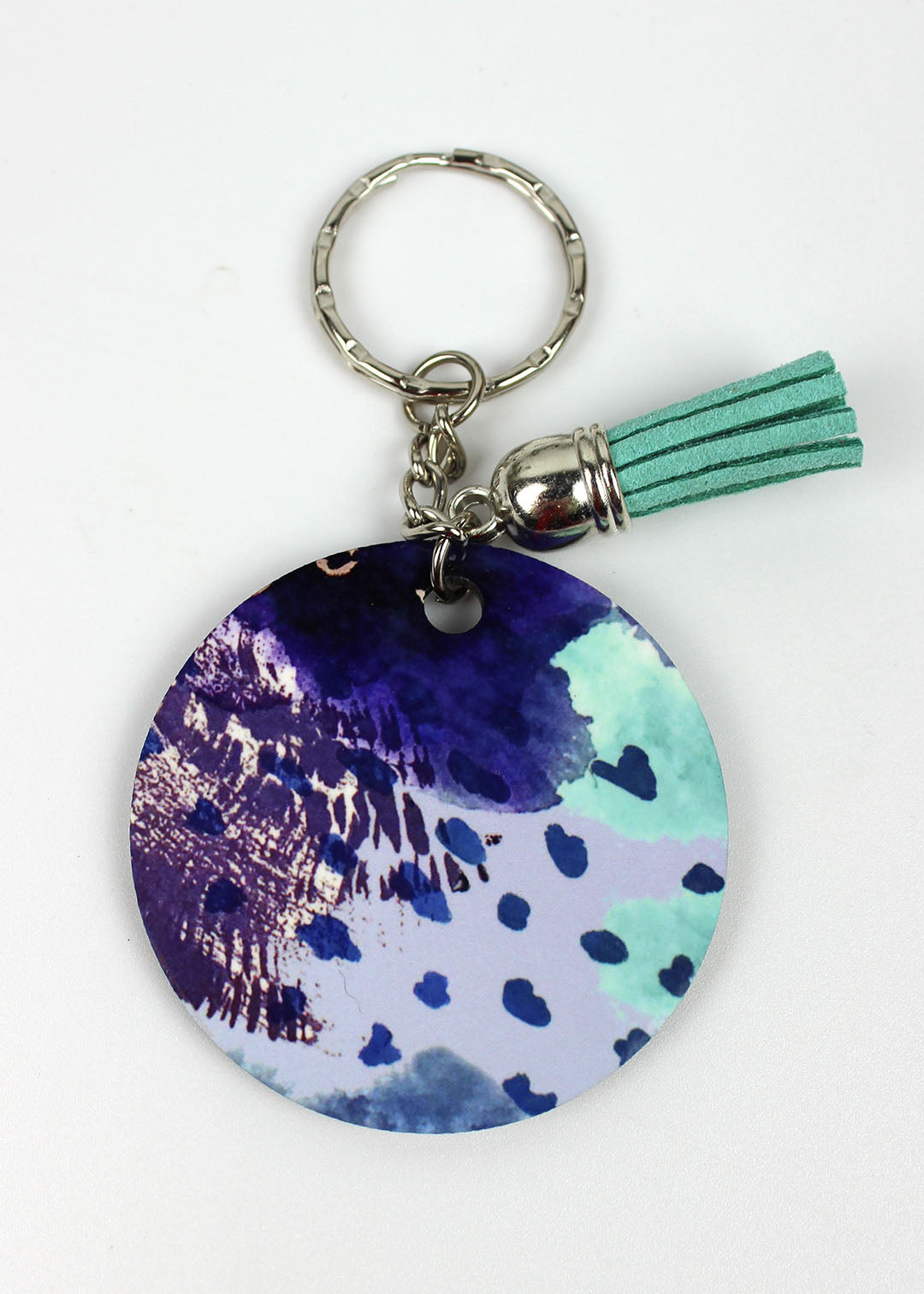 Colourful Wooden Keyring with Tassel