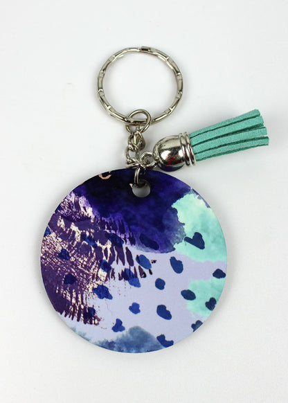 Colourful Wooden Keyring with Tassel