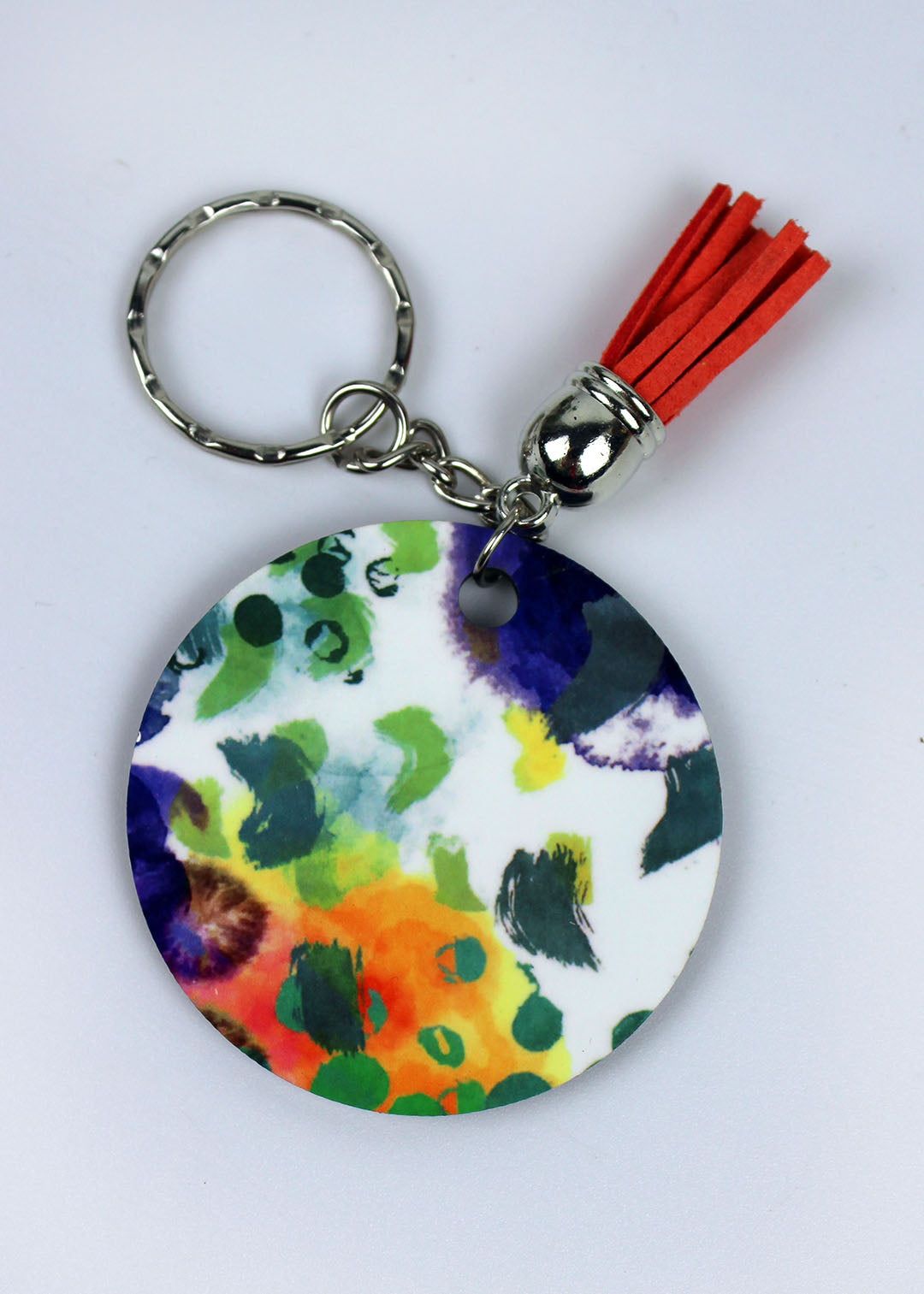 Colourful Wooden Keyring with Tassel