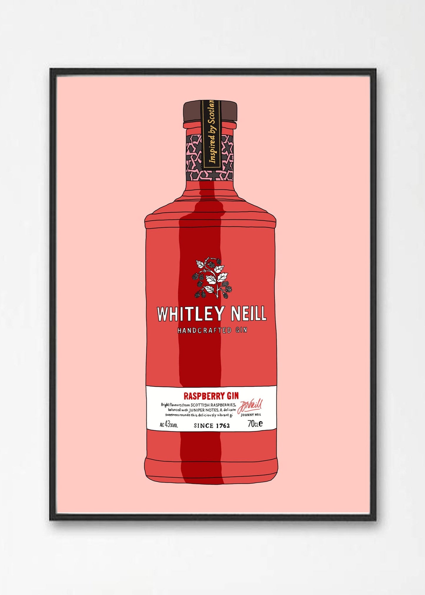 Gin Whitley Neill Raspberry Wall Art Print