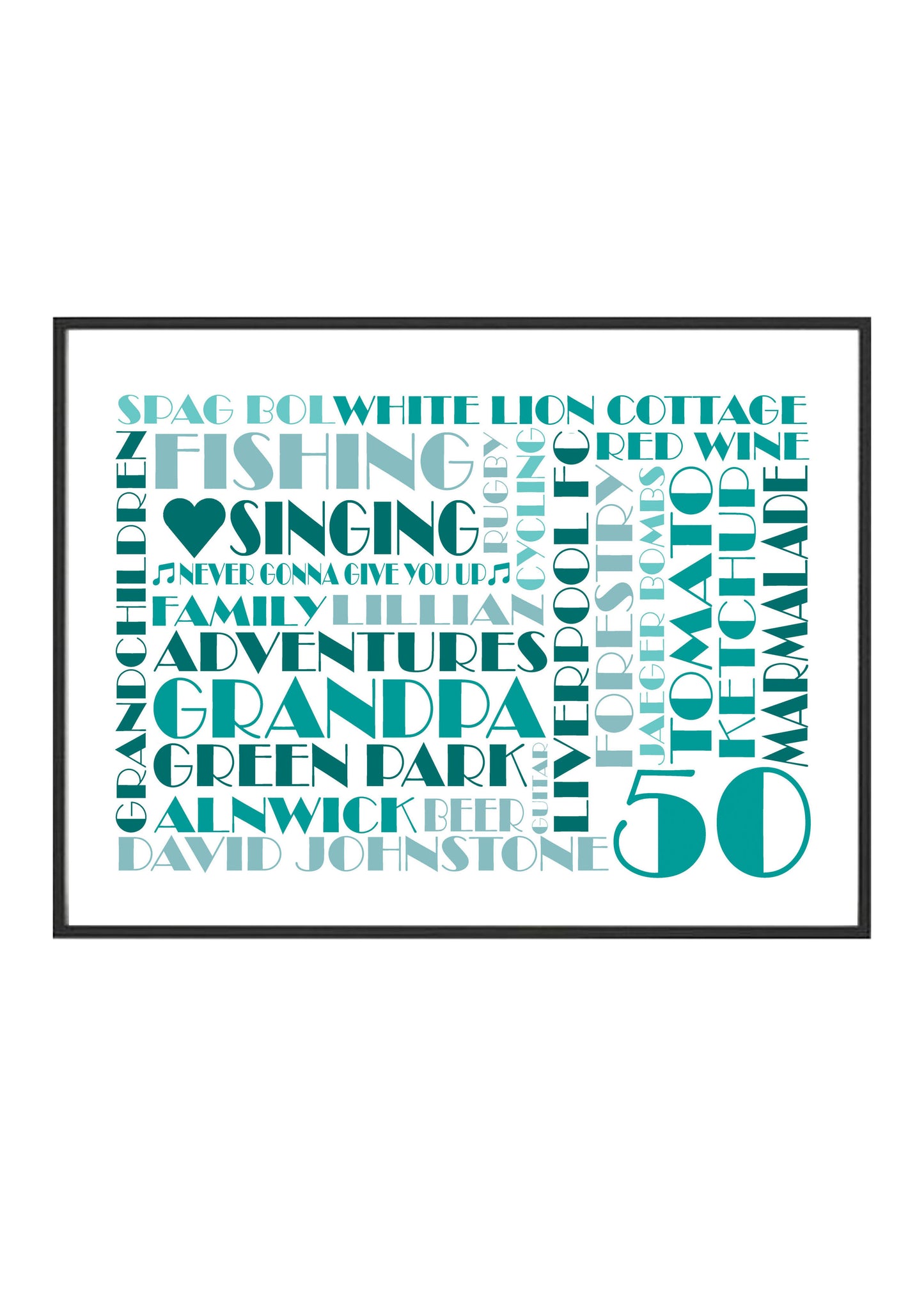 Personalised Custom Word Collage Made To Order